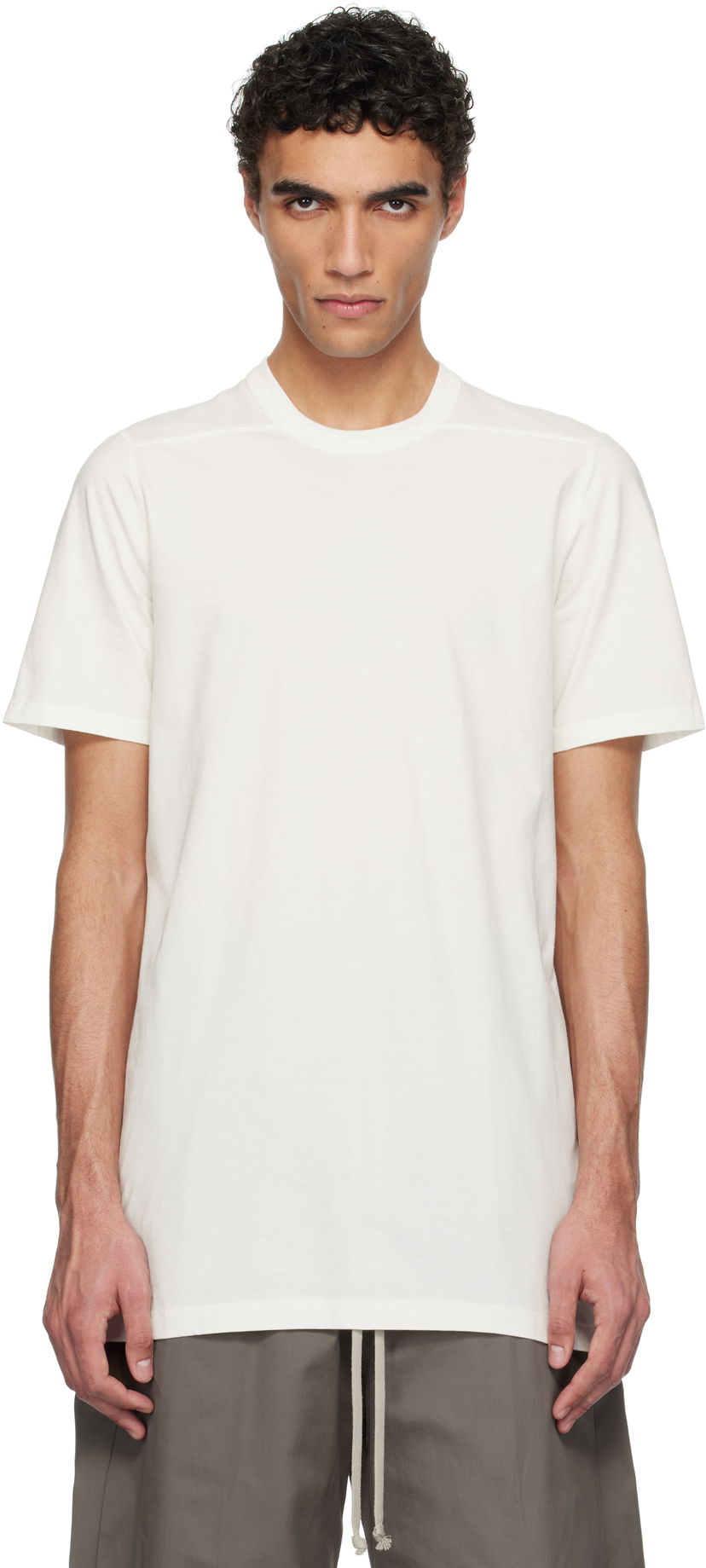 T-shirt Rick Owens Rick Owens Short Level T-Shirt Hvid | RU01E5264 JA