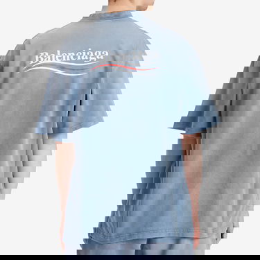 T-shirt Balenciaga Men's Campaign Medium Fit T-Shirt, Size Small Blå | 764235-TIV52-9798, 3