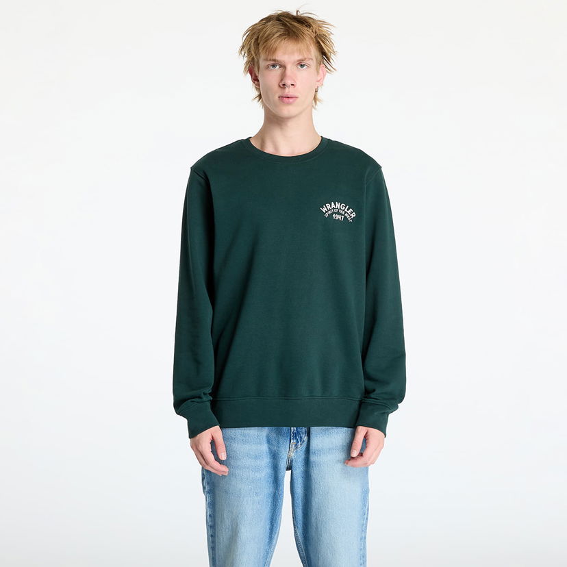 Sweatshirt Wrangler Crewneck Sweatshirt Scarab Grøn | 112357320