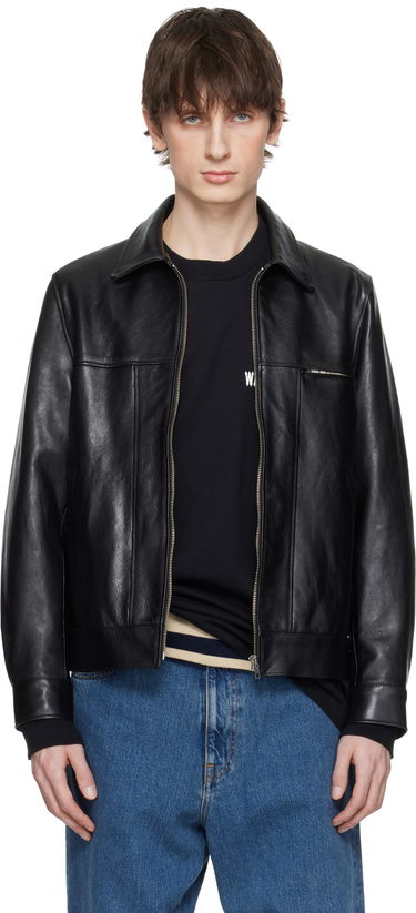 Jakke WACKO MARIA WACKO MARIA Grained Leather Jacket Sort | 25SS-WMO-BL01, 0