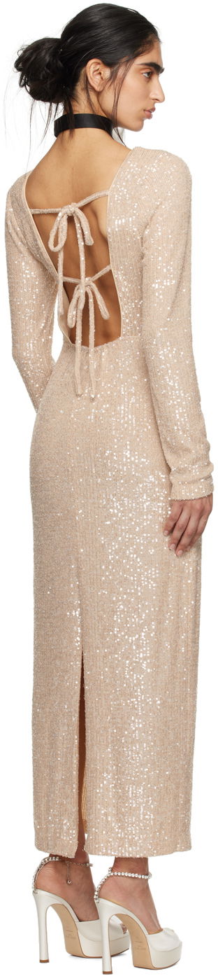 Kjole Anna Sui Sequined Midi Dress Beige | 424S71, 2