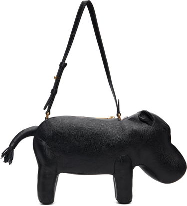 Håndtaske Thom Browne Thom Browne Pebble Grain Hippo Baguette Bag Sort | UAG226A-00198, 0
