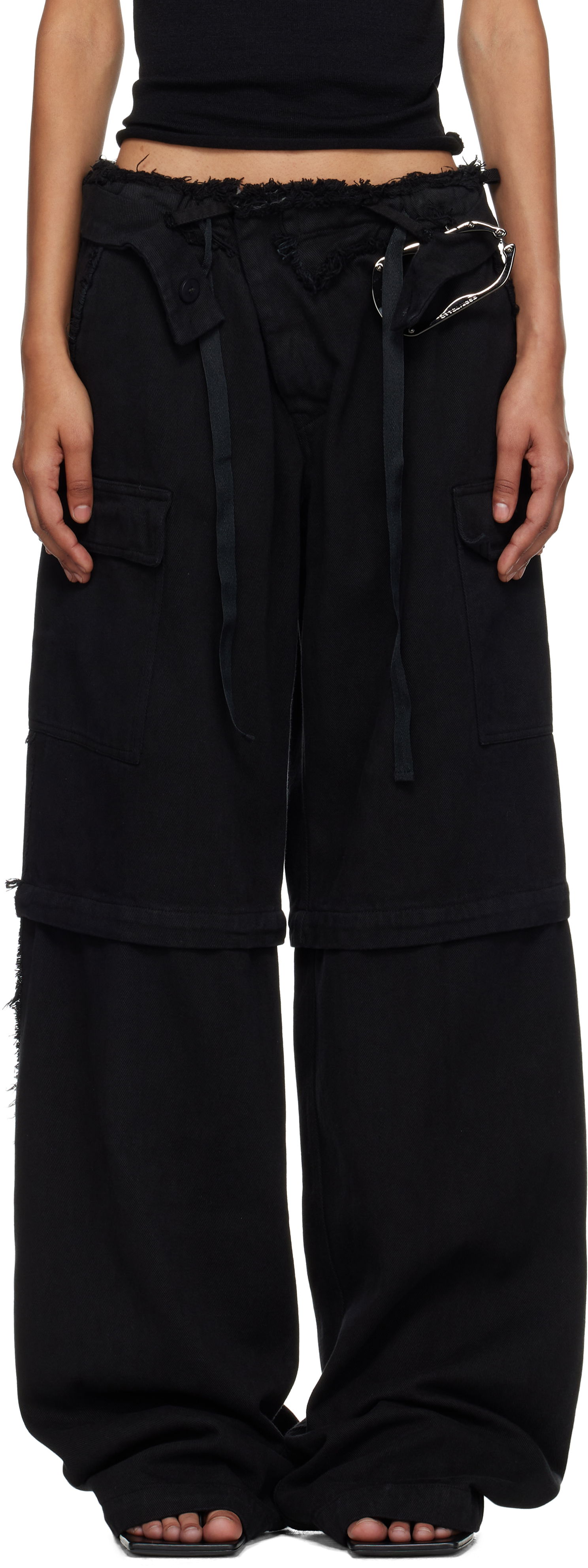 Cargo bukser Ottolinger Ottolinger Baggy Cargo Pants Sort | 109-200306-02, 0
