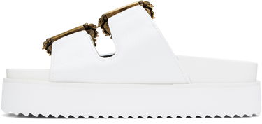 Sneakers og sko Versace Versace Jeans Couture Baroque Buckle Arizona Flat Sandals Hvid | E78VA3SM1_EZS539, 2