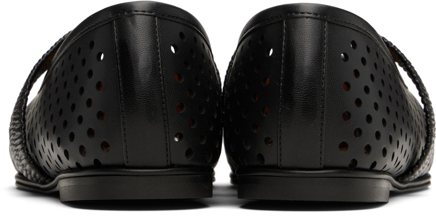 Sneakers og sko Stella McCartney Stella McCartney Ryder Perforated Ballerina Flats Sort | 810528KP027, 1