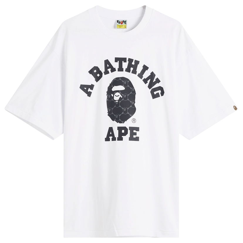 T-shirt BAPE Relaxed Fit Collegeonogram T-Shirt, Size Large Hvid | 001TEL301322M-WHT