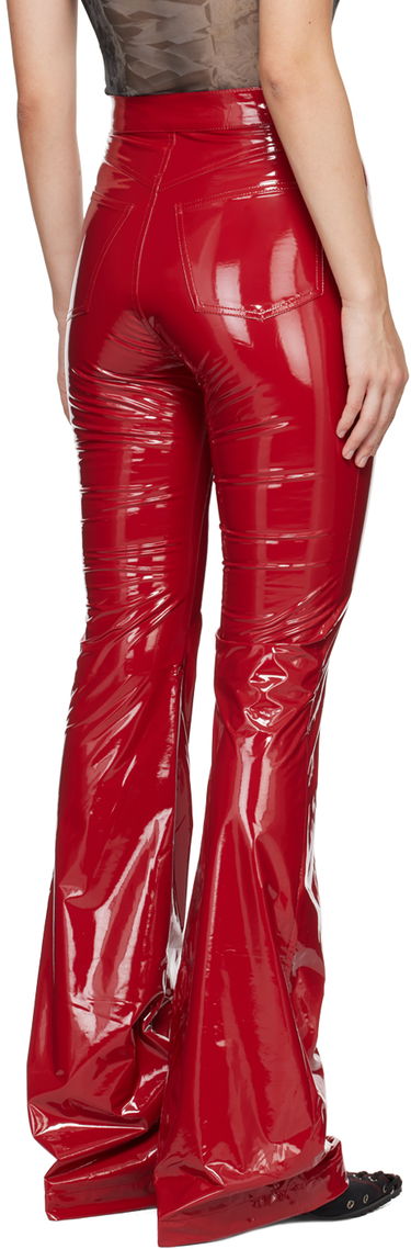 Bukser Ottolinger Ottolinger Simple Line Faux-Leather Flare Pants Rød | 1110107221, 2