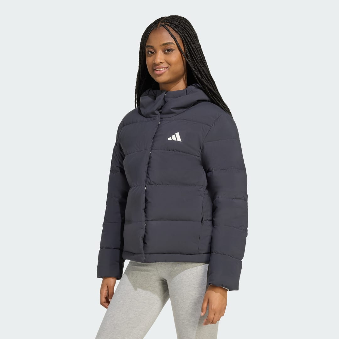Puffer jakke adidas Performance Helionic CLIMAWARM Hooded Down Jacket Sort | JN2086, 0