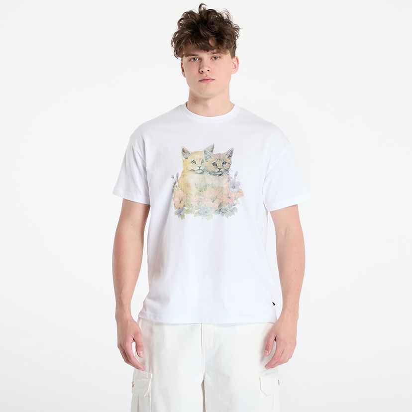 T-shirt Vans Oversized Short Sleeve T-Shirt with Kitten Print Hvid | VN000MD2WHT1