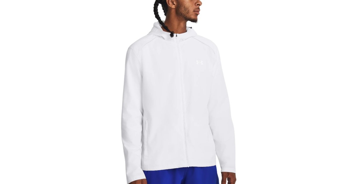 Vindjakke Under Armour UA Storm Run Hooded Hvid | 1376795-100, 1