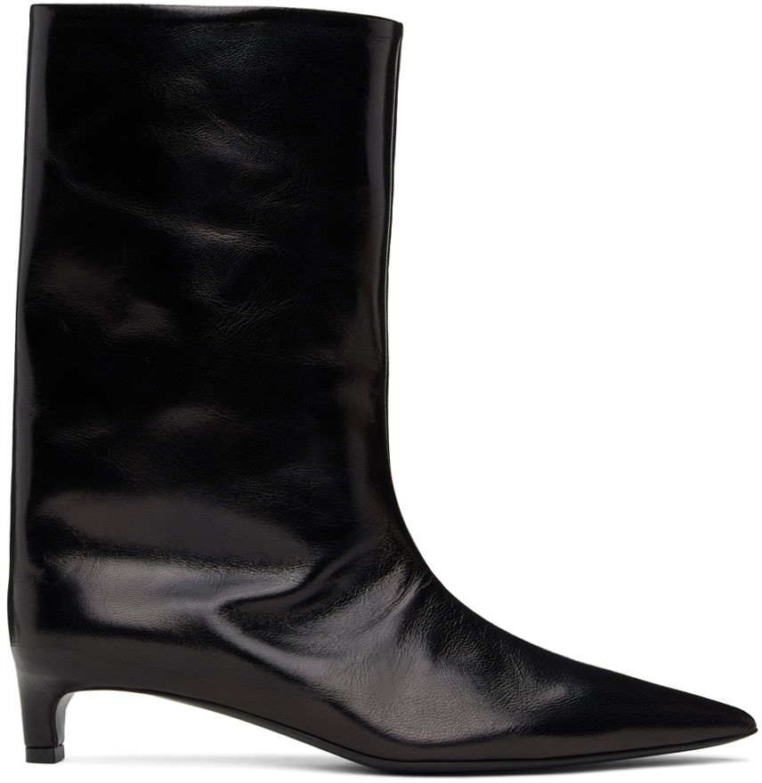 Sneakers og sko Jil Sander Leather Heeled Boots Sort | J15WU0015_P2958, 0
