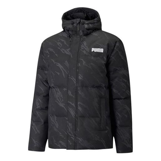 Puffer jakke Puma Camo Print Down Jacket Sort | 846320-01