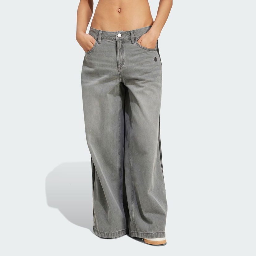Jeans adidas Performance Adicolor Denim Adilenium Wide-Leg Jeans Grå | JV7455