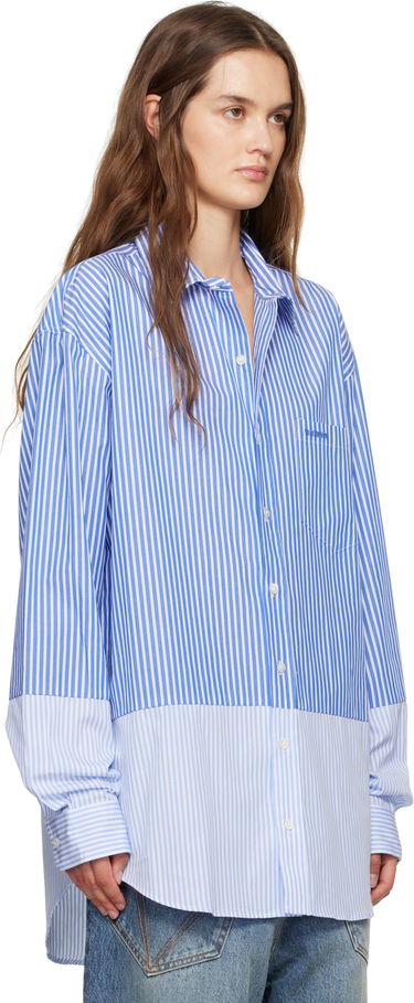 Skjorte VETEMENTS VETEMENTS Splitted Striped Shirt Blå | UH76SH630SL, 4