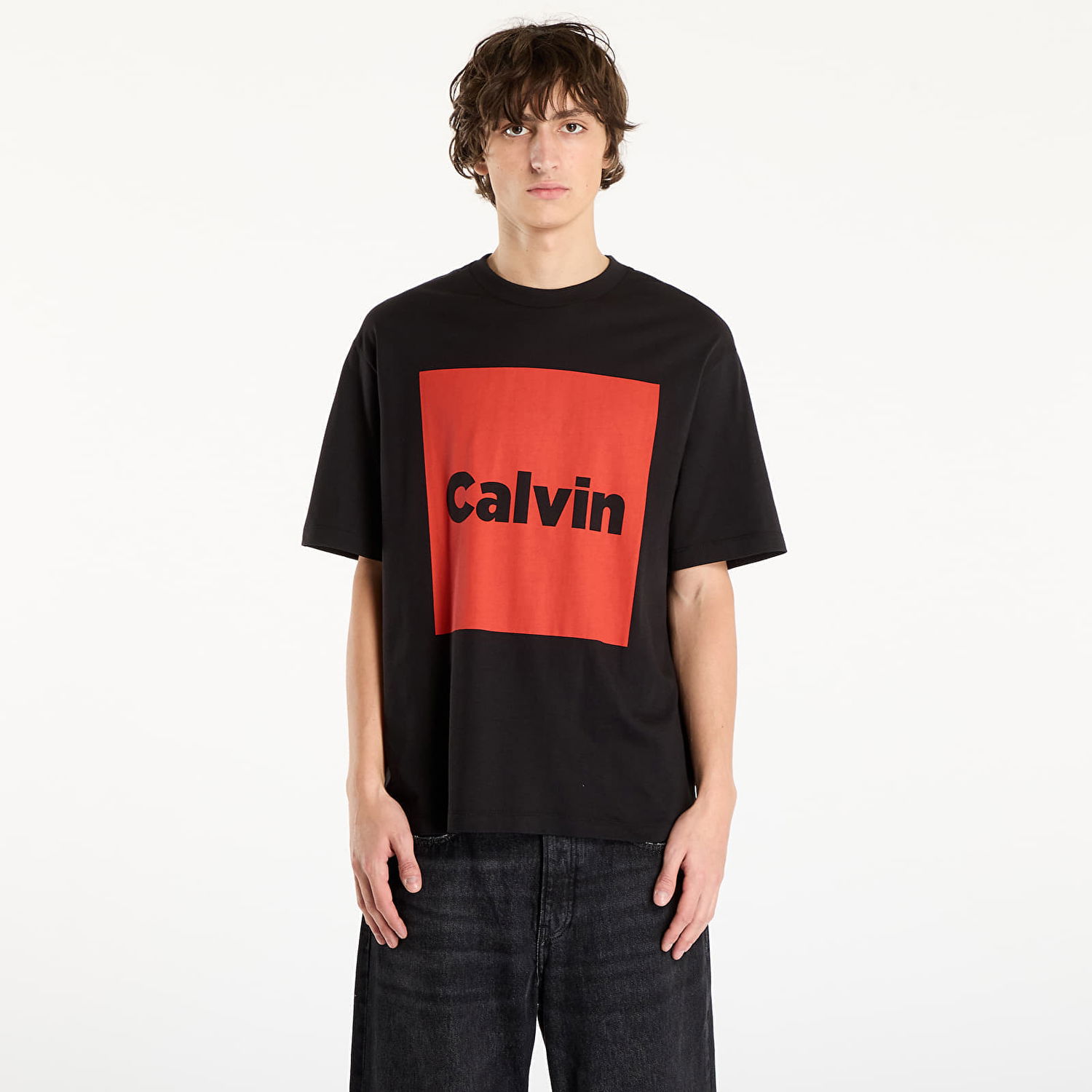 T-shirt CALVIN KLEIN T-shirt Calvin Box Graphic Tee Sort | LV04RD813G UB1, 0