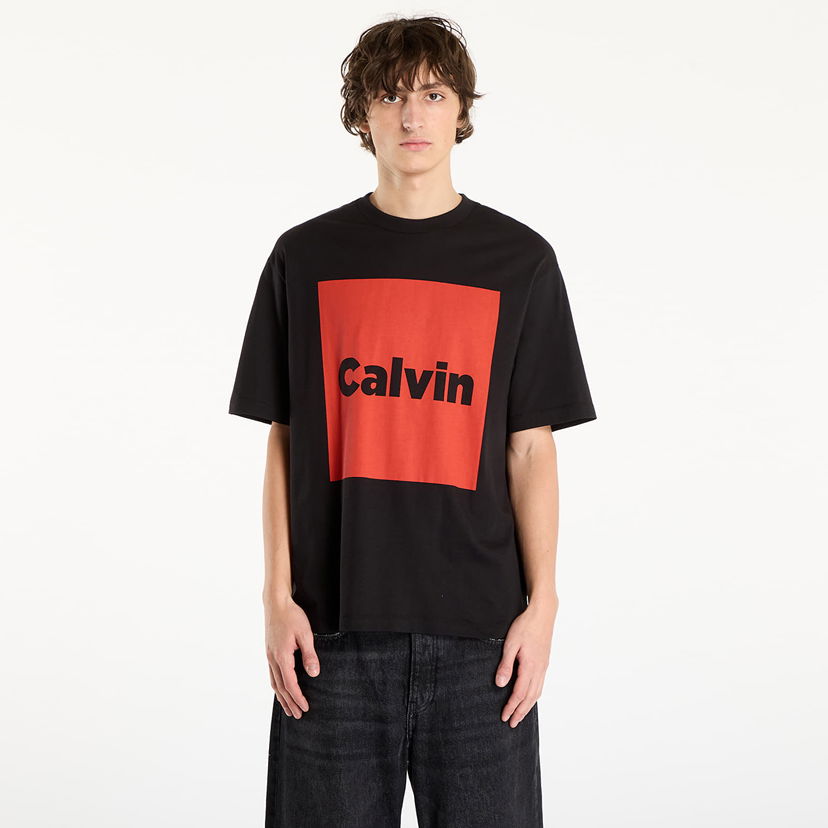 T-shirt CALVIN KLEIN T-shirt Calvin Box Graphic Tee Sort | LV04RD813G UB1