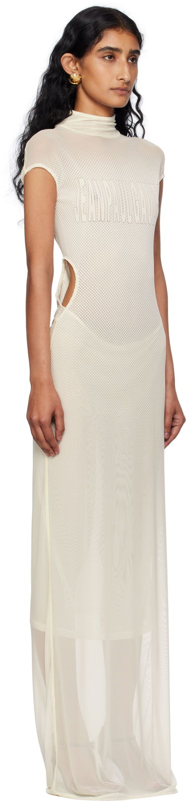 Kjole Jean Paul Gaultier Jean Paul Gaultier Flock Maxi Dress Hvid | 25/03-W-DR046-M001-03, 1