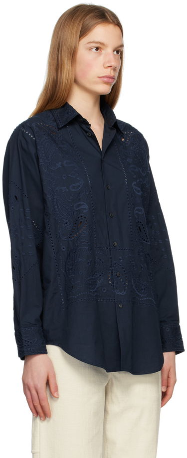 Skjorte rag & bone rag & bone Vivian Embroidered Shirt Mørkeblå | WAW23PA0139Q13, 1
