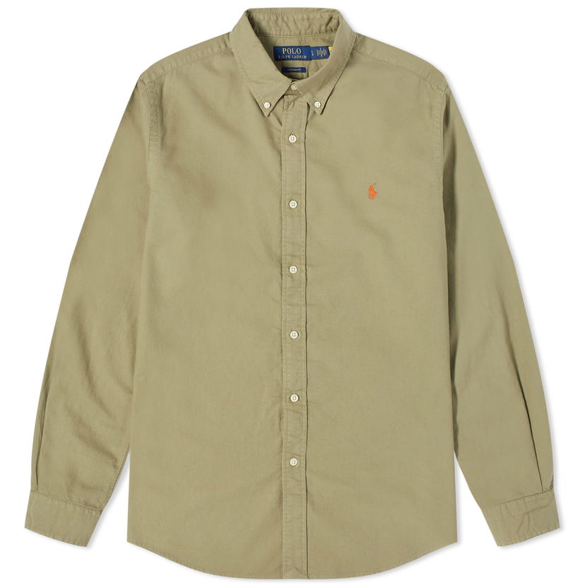Skjorte Polo by Ralph Lauren Polo Ralph Lauren Men's Garment Dyed Oxford Shirt Sage Green Beige | 710805564034