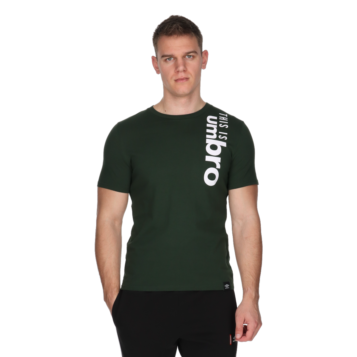T-shirt Umbro T-Shirt Vertical Text Print Grøn | UMA251M801-61, 0