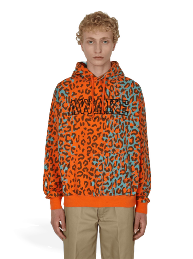 Sweatshirt Awake NY Block Logo Hooded Sweatshirt Orange | AWK-SP22-HD001 PRINTEDLEOPARD