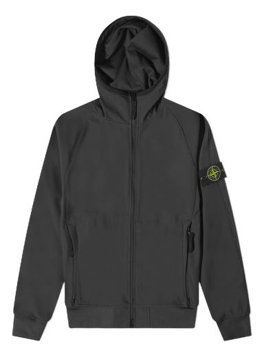 Vindjakke Stone Island Light Soft Shell-R Hooded Jacket Sort | 781540927-V0029