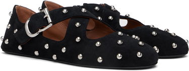 Kjole Alaïa ALAÏA Criss Cross Studded Ballerina Flats Sort | AA3A046CK284, 3