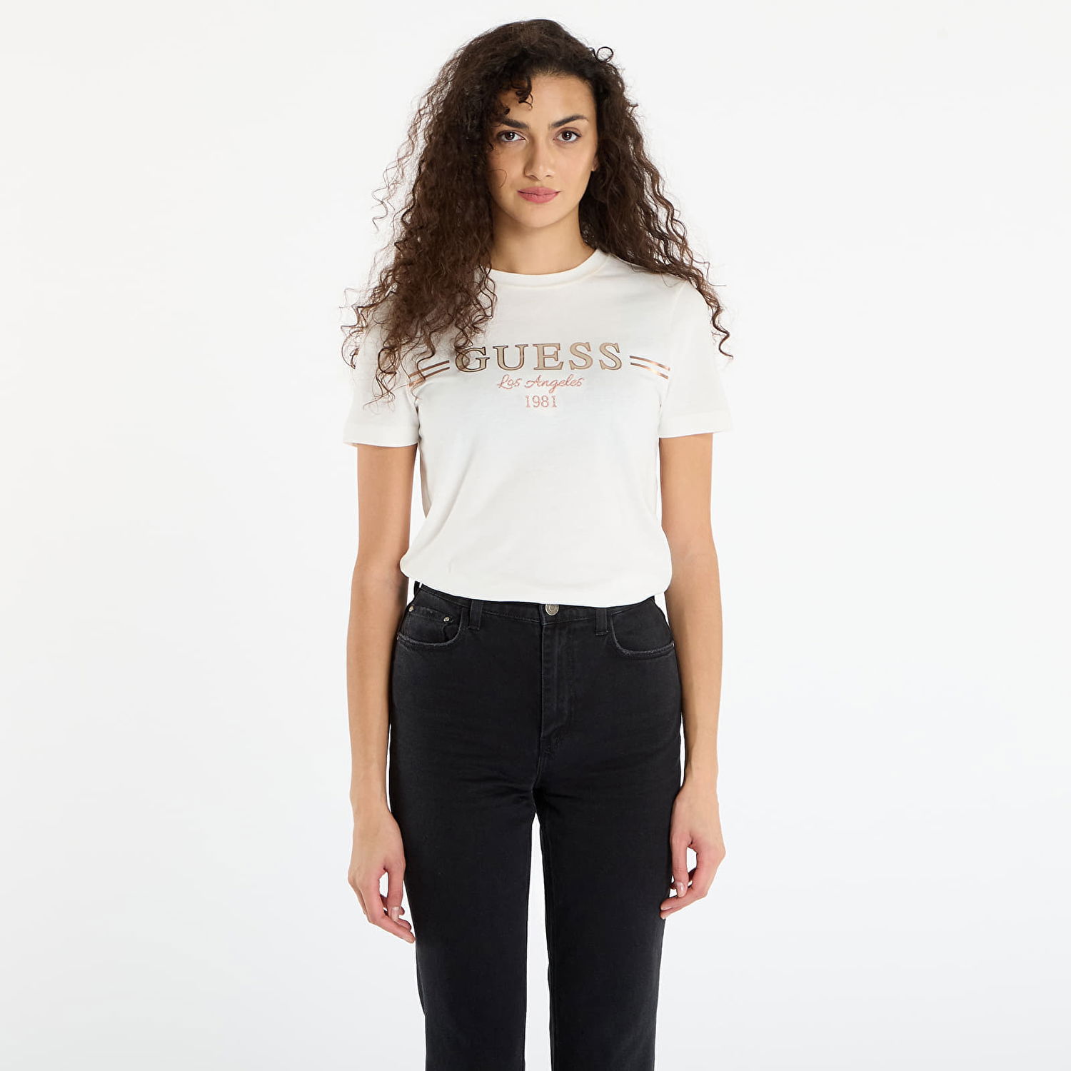 T-shirt GUESS Bibia Short Sleeve T-shirt Hvid | V5BI15KA260-G1O6, 0