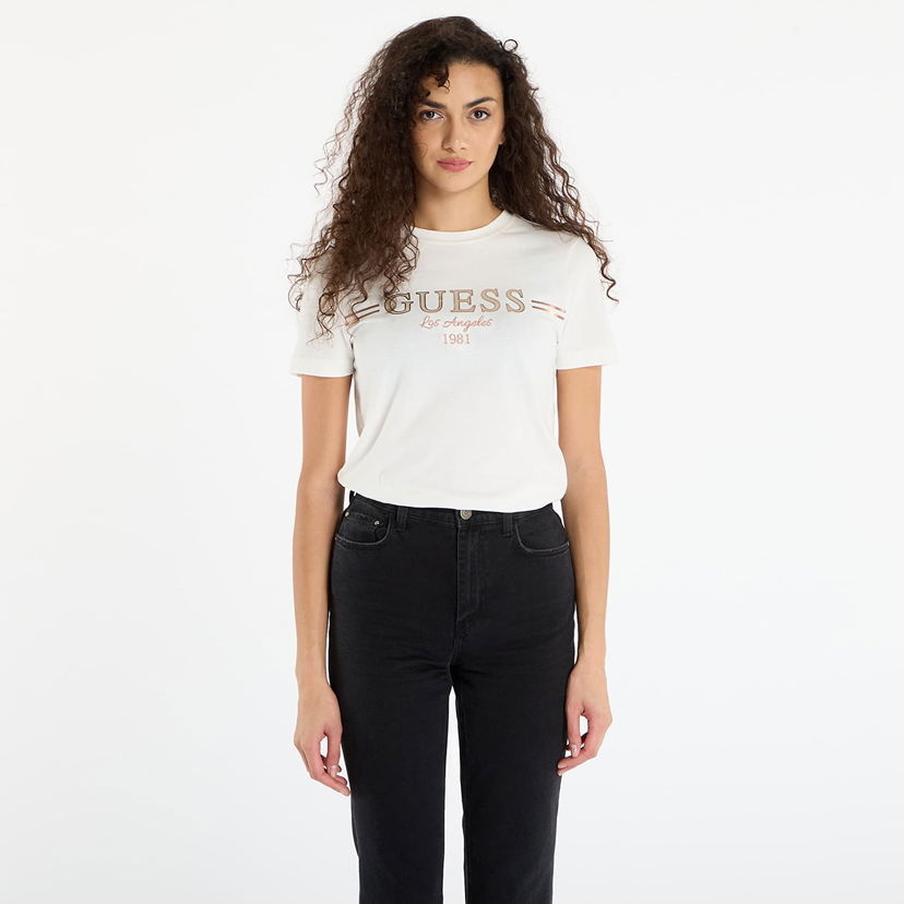 T-shirt GUESS Bibia Short Sleeve T-shirt Hvid | V5BI15KA260-G1O6