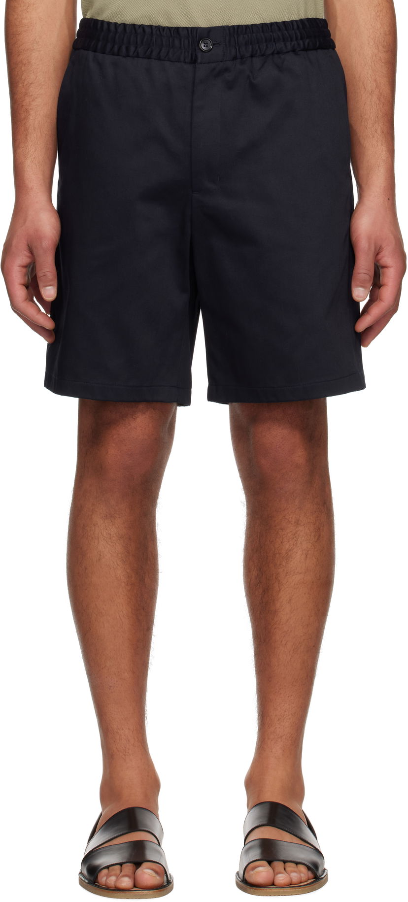 Shorts AMI AMI Paris Elasticated Waist Shorts Mørkeblå | HSO303.CO0103