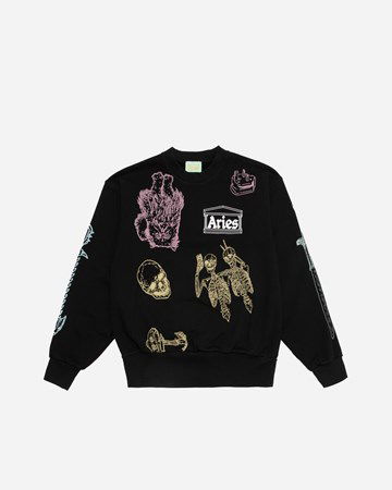 Sweatshirt Aries Cybin Sweatshirt Sort | FTAR20004, 0