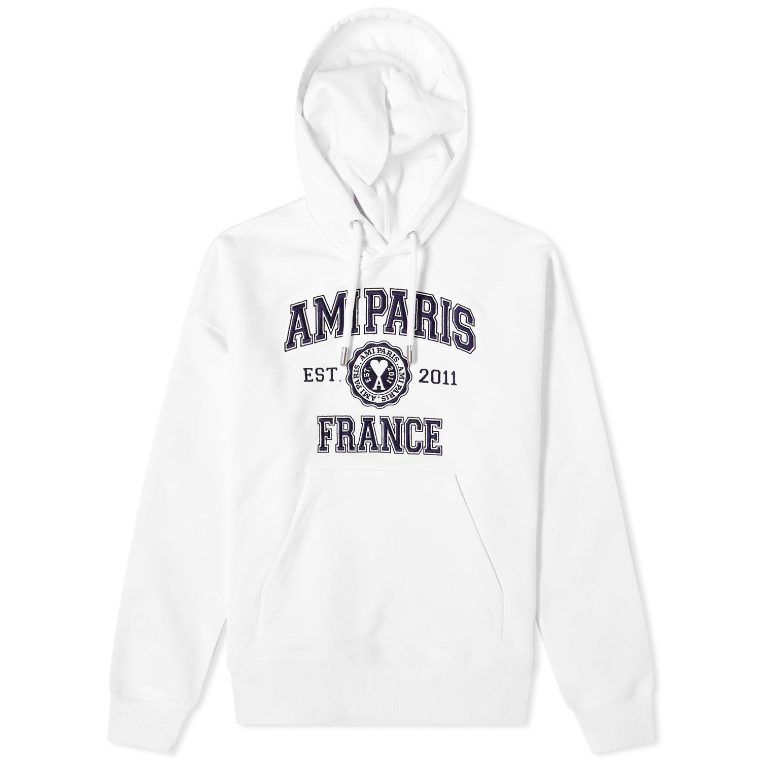 Sweatshirt AMI Paris Hoodie Hvid | USW208-747-100, 0