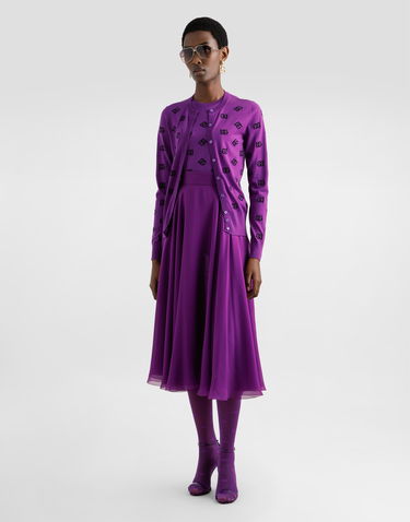 Nederdel Dolce & Gabbana Dolce & Gabbana Chiffon Midi Skirt Lilla | F4C7UTFU1ATF0571, 3