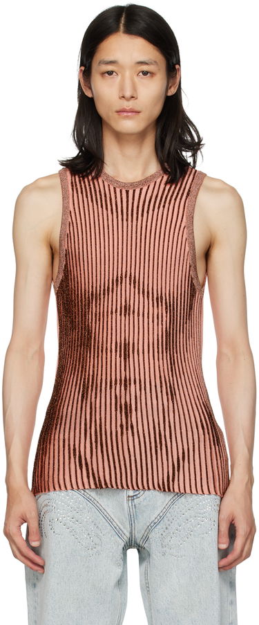 Tanktop Jean Paul Gaultier Jean Paul Gaultier Metallic Ribbed Tank Top Lyserød | 23/12-H-TO059-M045-2160, 0