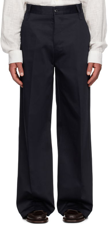 Bukser AMI AMI Paris Baggy Fit Cotton Trousers Mørkeblå | HTR460.CO0103, 0