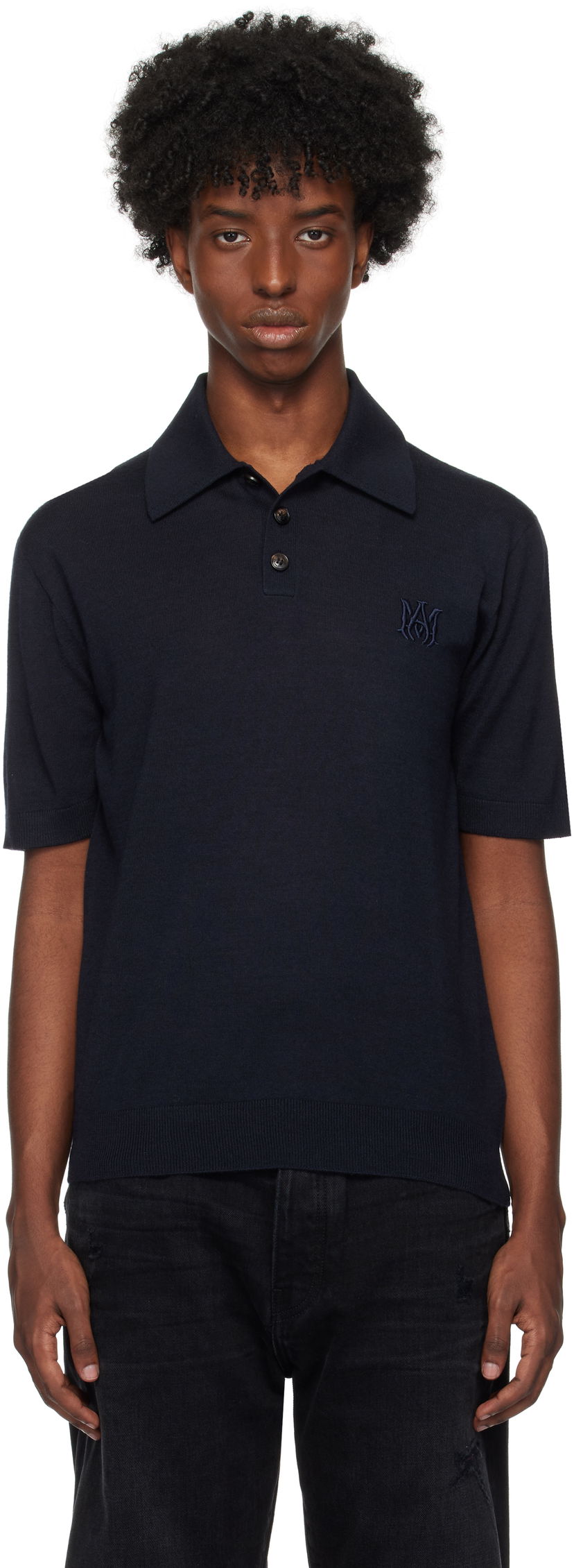 Polo skjorte AMIRI Polo Shirt Mørkeblå | AMKNPO1028