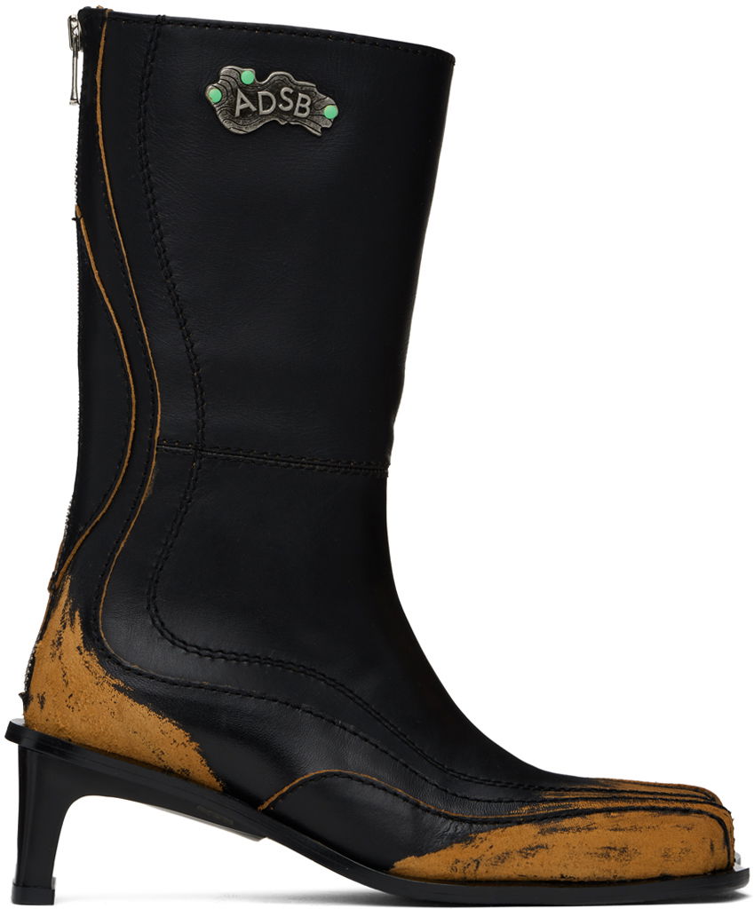Sneakers og sko Andersson Bell Everett Distressed Mid-Calf Boots Sort | aaa360w, 0