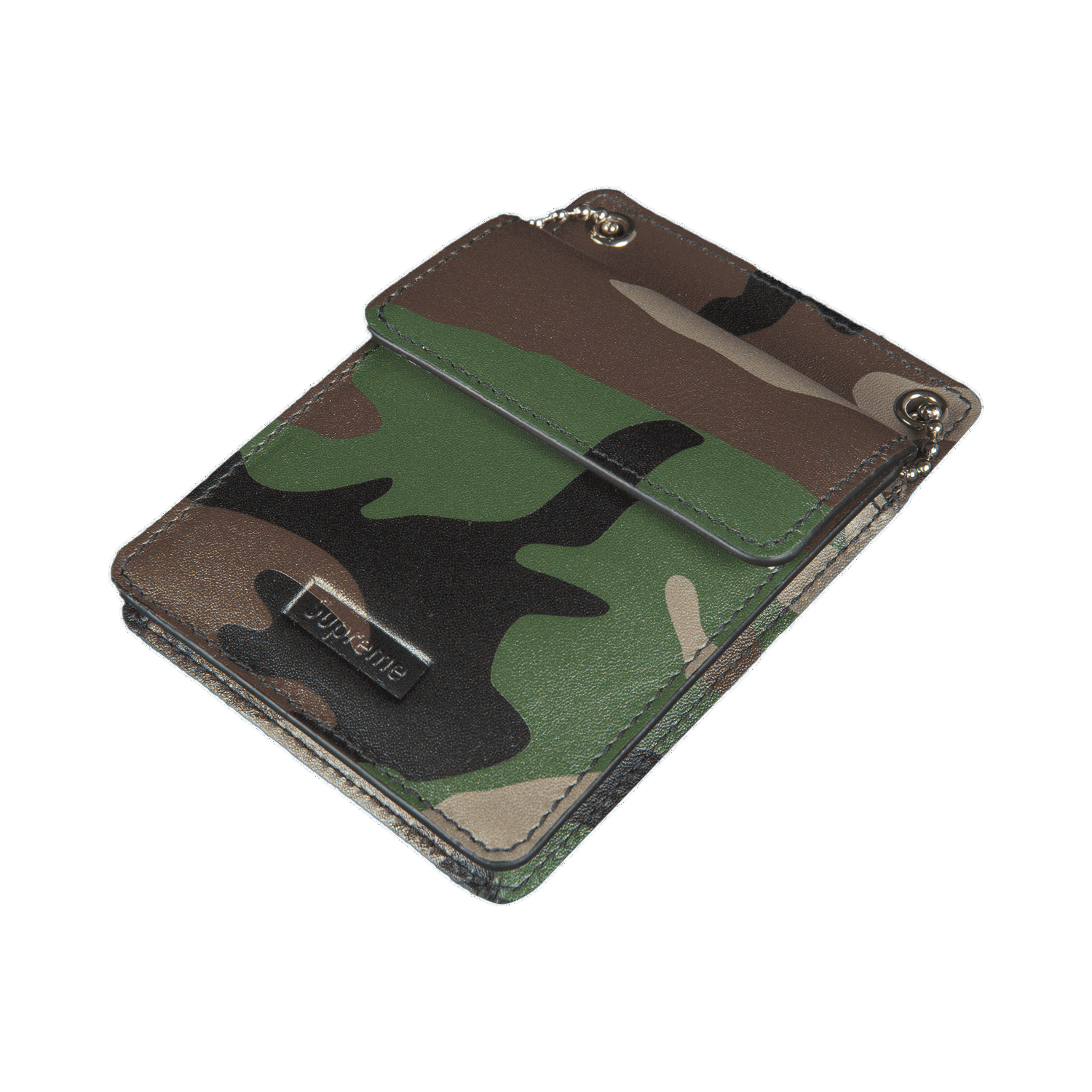 Tegnebog Supreme Leather ID Holder and Wallet Grøn | FW18A30 CAMO, 0