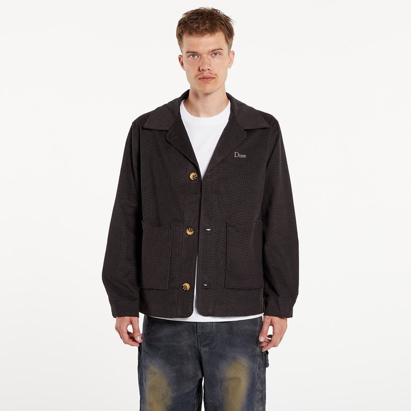 Jakke Dime Printed Cord Jacket UNISEX Black Sort | DIMESU242BLK