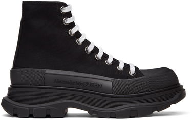 Sneakers og sko Alexander McQueen Canvas Tread Slick High Sneakers "Black" Sort | 604254W4L32, 0