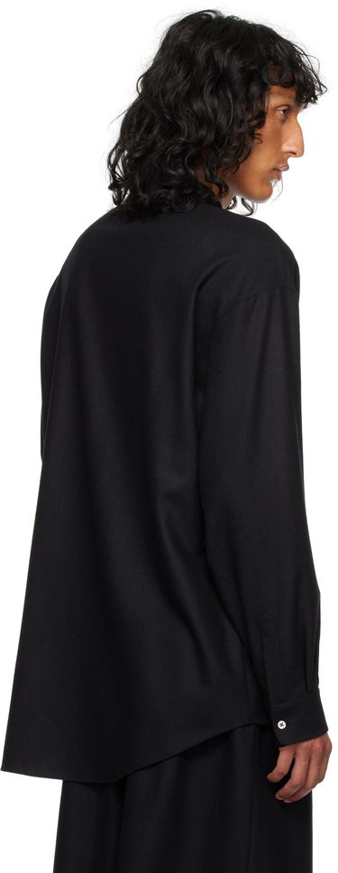 Skjorte The Row Oversized Wool Shirt Sort | 827-W3301, 2