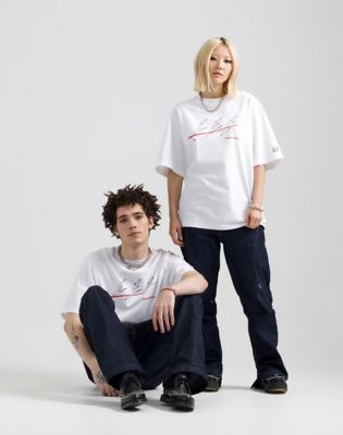 T-shirt Lee x ROARINGWILD Oversized Logo Graphic Tee Hvid | 112353203:XS, 0