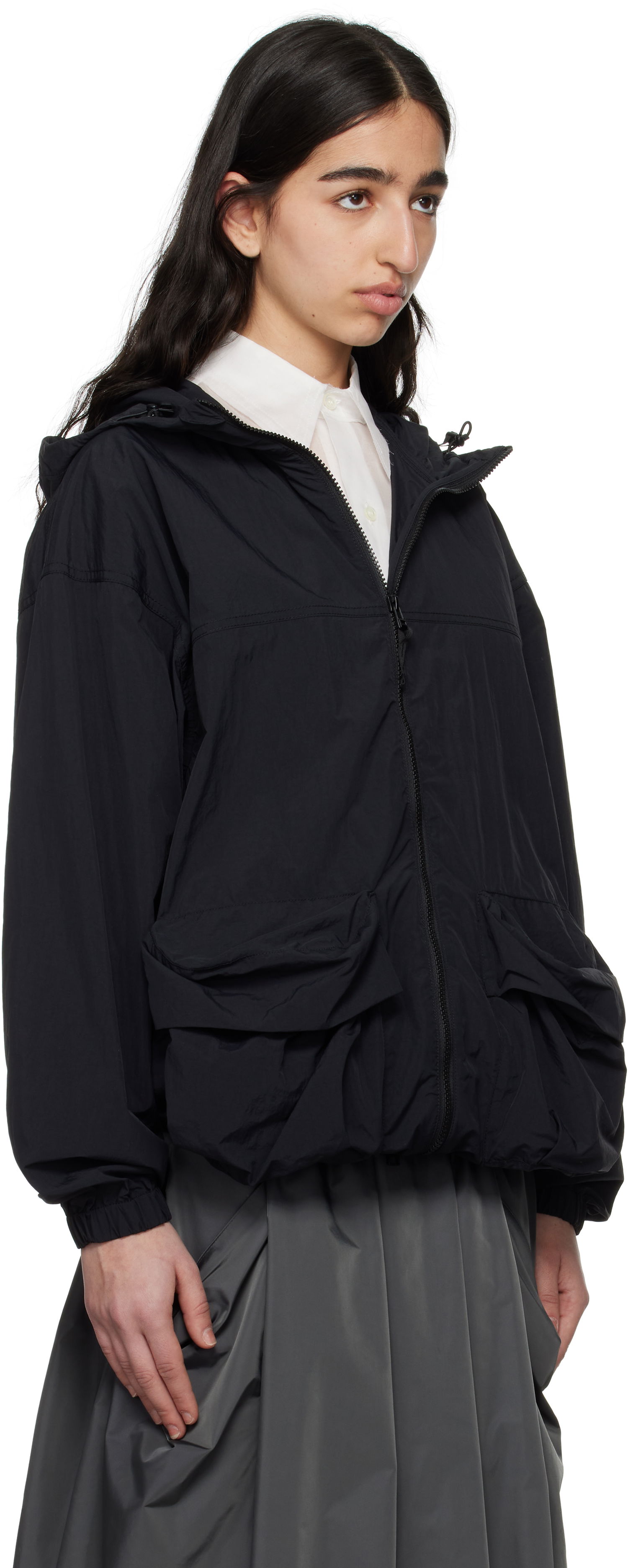 Vindjakke Snow Peak Snow Peak Nylon Tussah Hooded Jacket Sort | JK-25SU008, 1