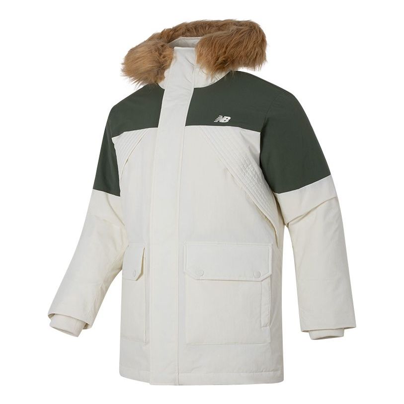 Parka New Balance Warm Hooded Down Jacket Hvid | AMJ34323-CIC, 0