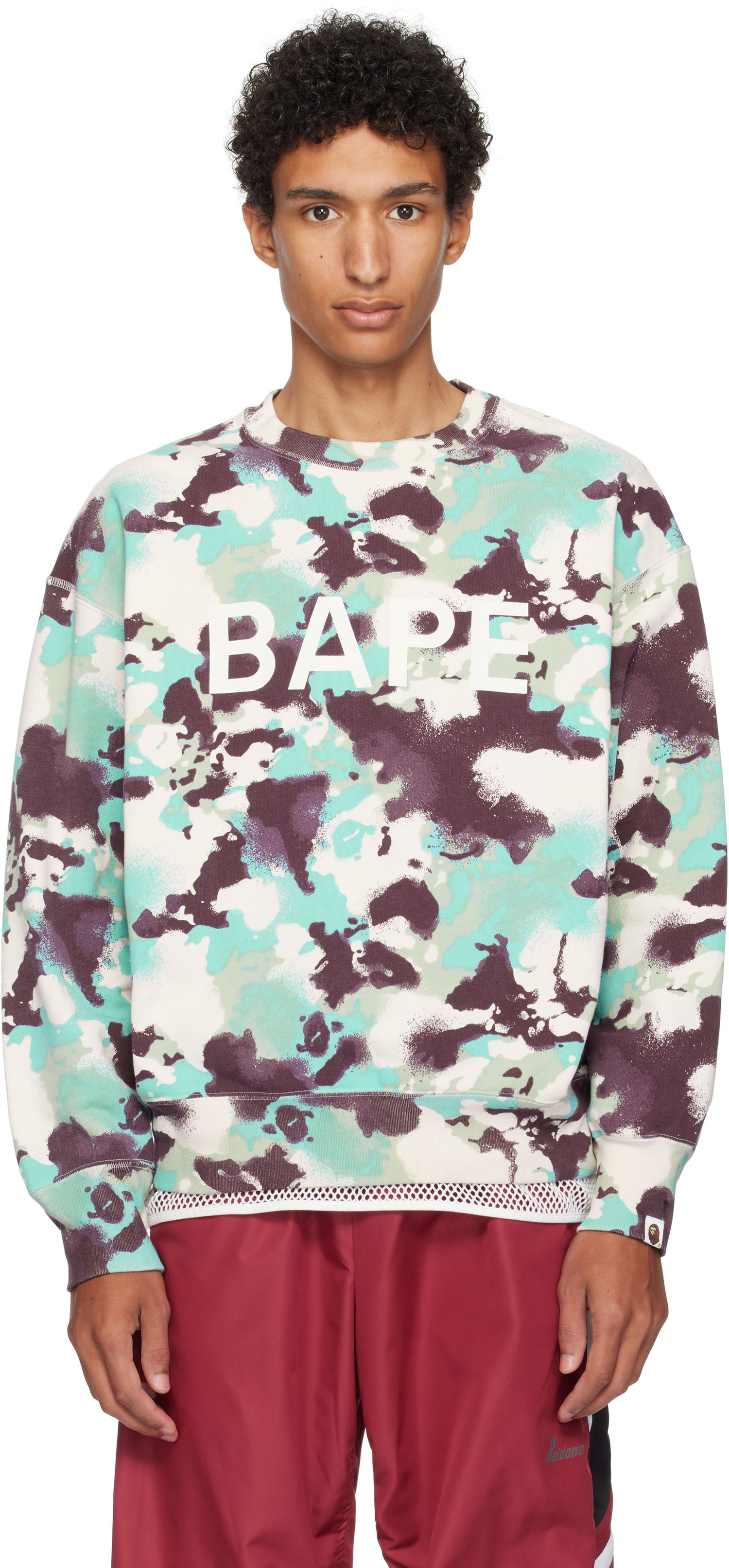 Sweatshirt BAPE A Bathing Ape Map Camo Crewneck Sweatshirt Flerfarvet | 001SWL301001M, 0