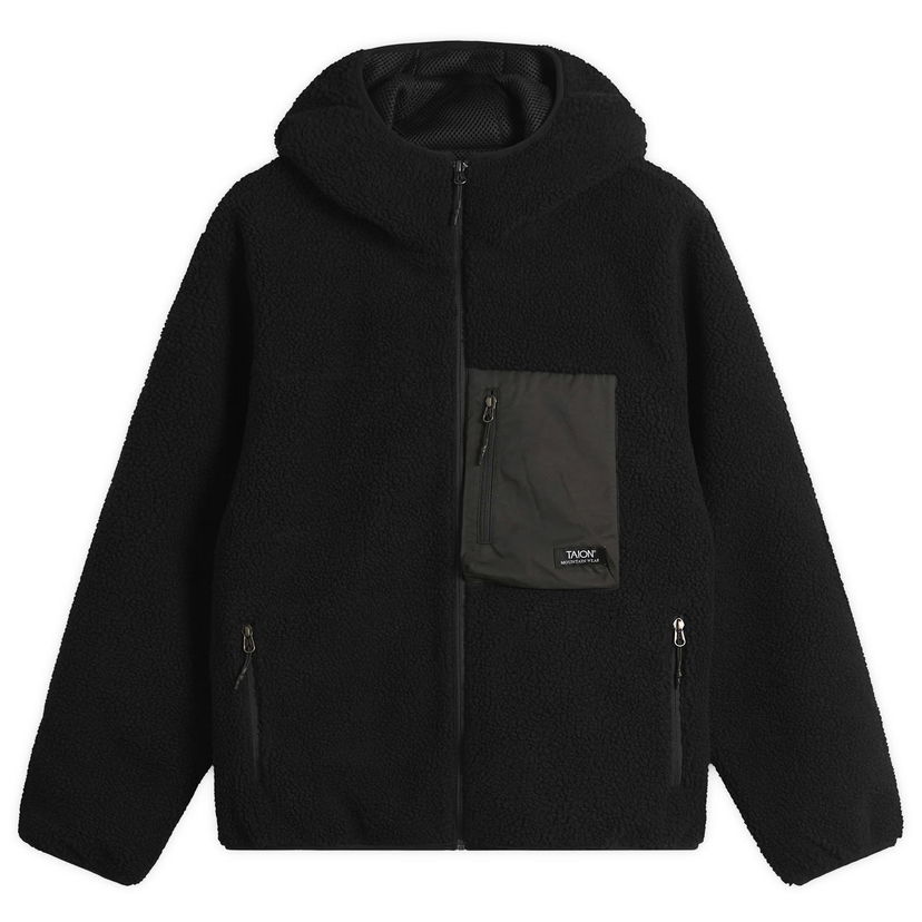Jakke TAION Mountain Boa Hooded Fleece Jacket Sort | TAION-106NDMBMT-BKBK