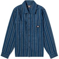 Skjorte Dickies Hope Stripe Overshirt "Dark Western Stripe" Mørkeblå | DK0A4YI6G221, 1