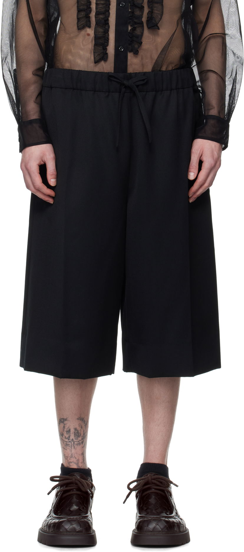 Shorts Simone Rocha Simone Rocha Wide Leg Long Shorts Sort | 4148D 1217