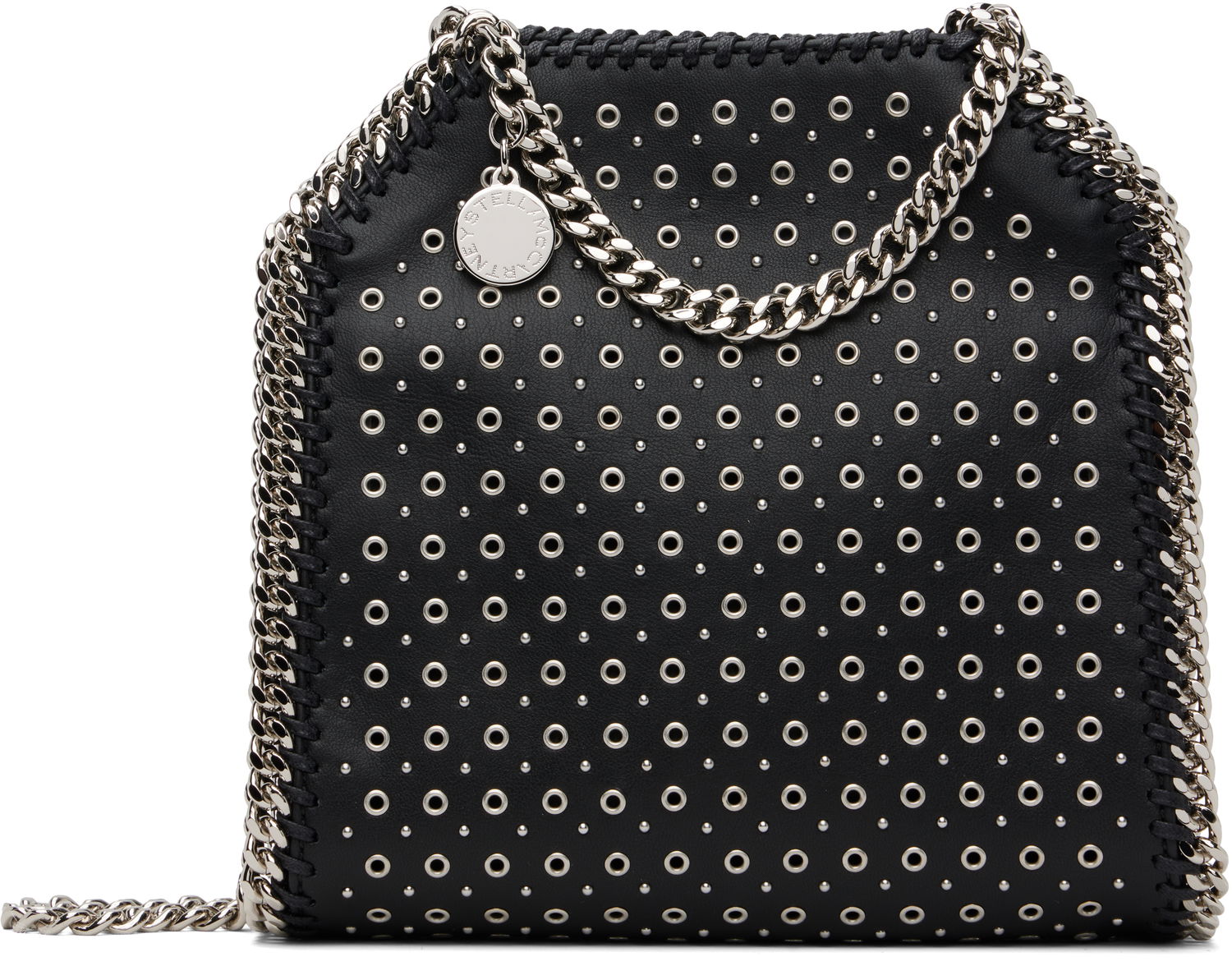 Håndtaske Stella McCartney Stella McCartney Falabella Eyelet-Stud Mini Bag Sort | 391698WP0582, 0