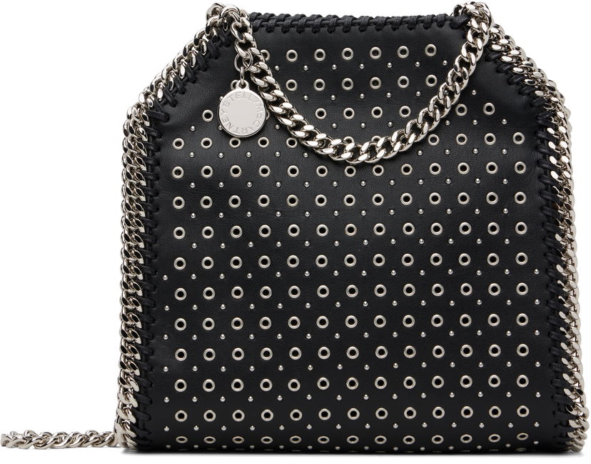 Håndtaske Stella McCartney Stella McCartney Falabella Eyelet-Stud Mini Bag Sort | 391698WP0582